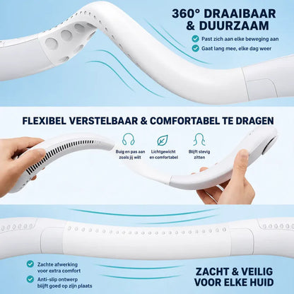 NekFan™ - Draagbare Oplaadbare Nekventilator voor Directe Verkoeling!