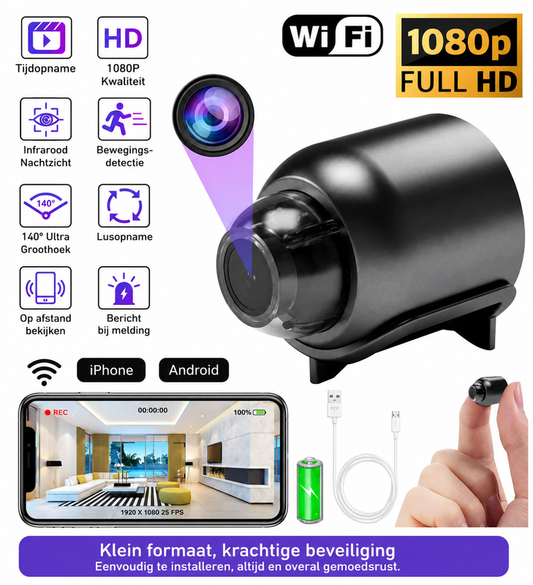 Full HD 4K UltraVision™ mini-beveiligingscamera  - Gratis verzending + verrassingscadeau